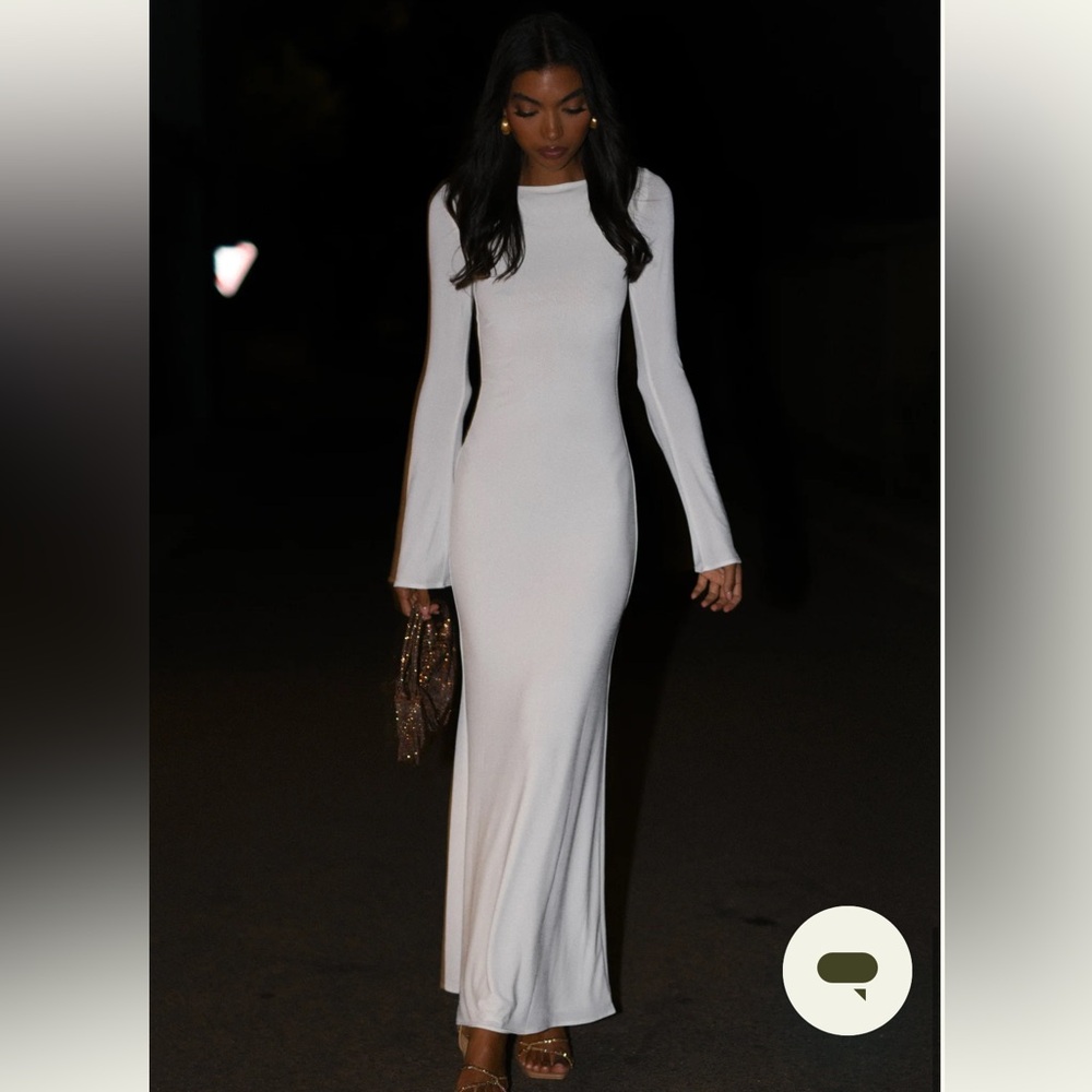 Meshki White Long Sleeve Dress